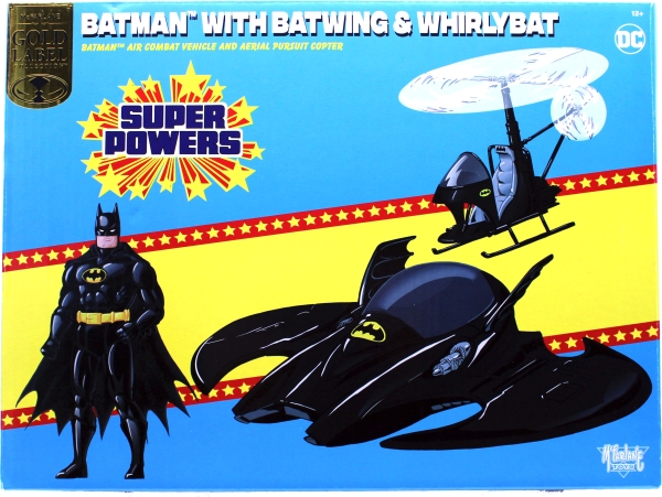 DC Super Powers Actionfiguren 3er Pack Batman, Bat-Copter & The Batwing (Gold Label) 13 cm